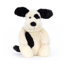 Peluche Cane Bianco e Nero Bashful