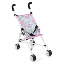 Mini-Passeggino Bambole Bianco Con Fiori