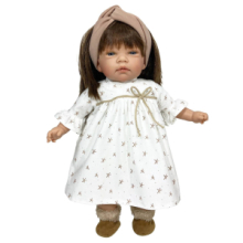 Bambola Celia - Mora con Fascia e Vestito Bianco