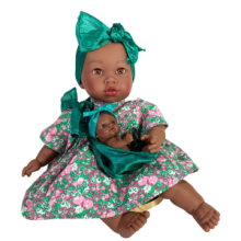 Bambola Alika con Bebè Fascia Verde