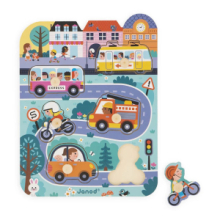 Promo Puzzle Incastro con Pomelli Veicoli in Città