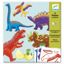 Colorare e Assemblare Con Fermacampione - Dinosauri