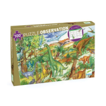 Puzzle Osservazione con Poster - Dinosauri (100 Pezzi)