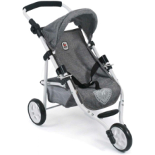 Passeggino Bambole Tre Ruote Grigio Jeans