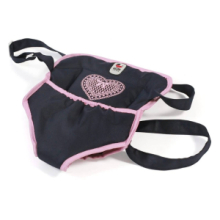 Marsupio Porta Bambole Blu con Cuore Rosa