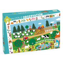 Puzzle Osservazione con Poster - Fattoria (35 Pezzi)